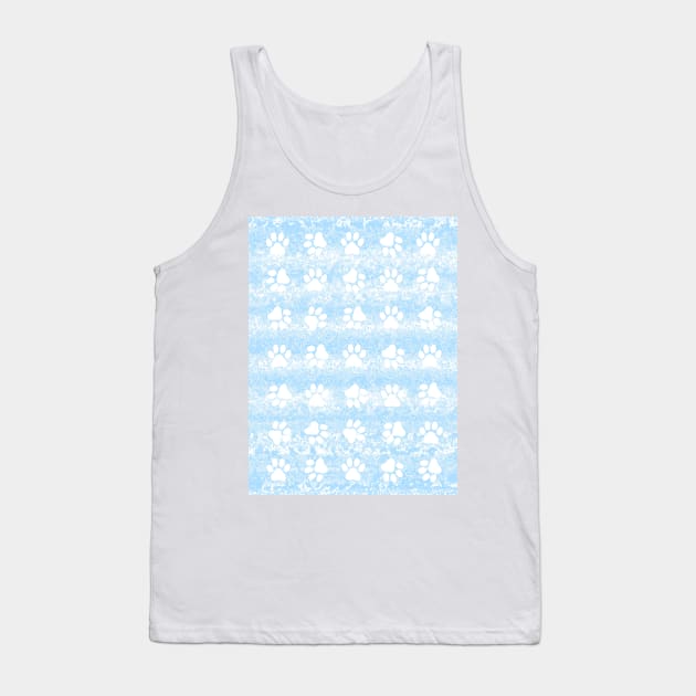 PUPPY Paw Print Blue Abstract Tank Top by SartorisArt1